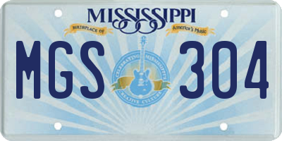 MS license plate MGS304