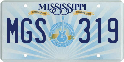 MS license plate MGS319