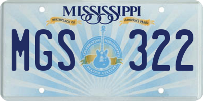 MS license plate MGS322