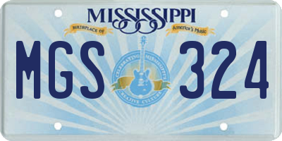 MS license plate MGS324
