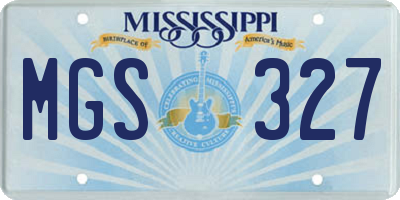 MS license plate MGS327