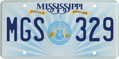 MS license plate MGS329