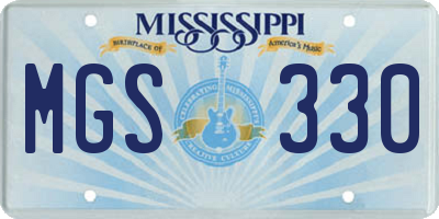 MS license plate MGS330