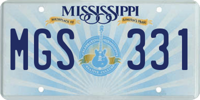 MS license plate MGS331