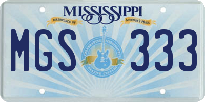 MS license plate MGS333
