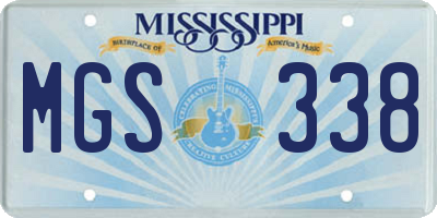 MS license plate MGS338