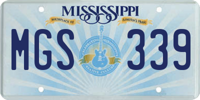 MS license plate MGS339