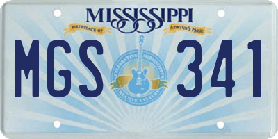 MS license plate MGS341