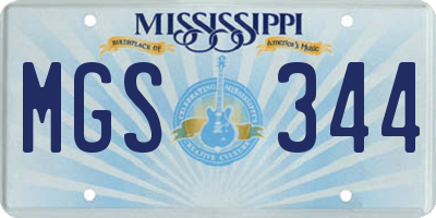 MS license plate MGS344