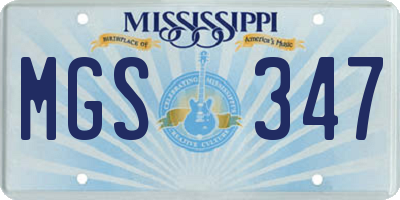 MS license plate MGS347