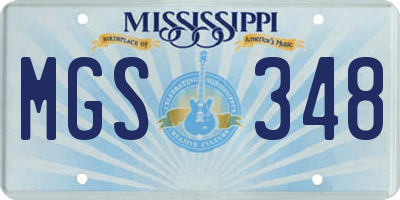 MS license plate MGS348