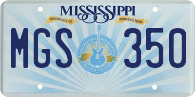 MS license plate MGS350