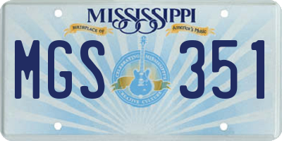 MS license plate MGS351