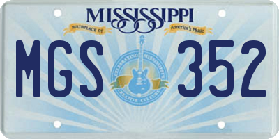MS license plate MGS352