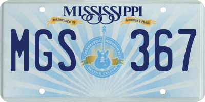 MS license plate MGS367