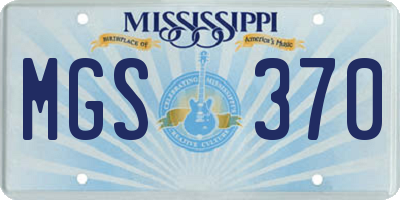 MS license plate MGS370