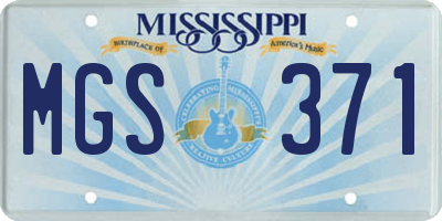 MS license plate MGS371