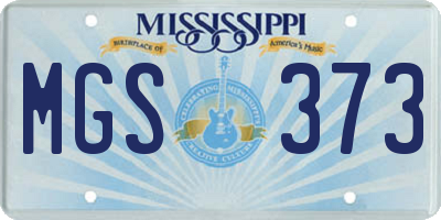 MS license plate MGS373