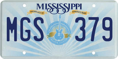 MS license plate MGS379