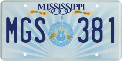 MS license plate MGS381