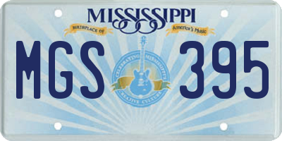 MS license plate MGS395