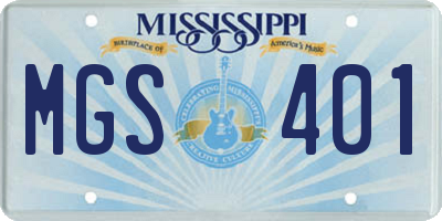 MS license plate MGS401