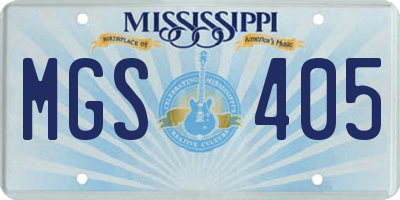 MS license plate MGS405