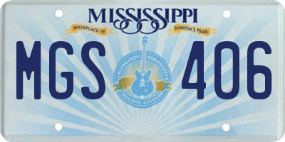 MS license plate MGS406
