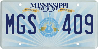 MS license plate MGS409