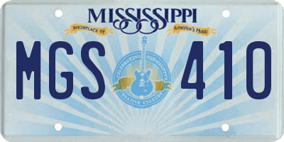 MS license plate MGS410