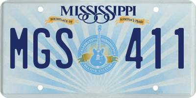 MS license plate MGS411