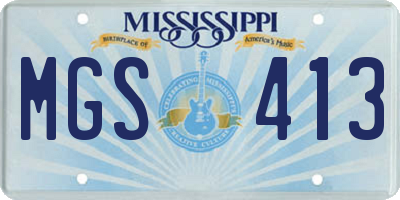 MS license plate MGS413