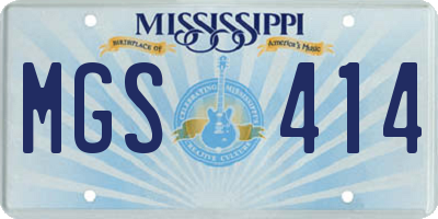 MS license plate MGS414