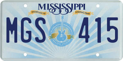 MS license plate MGS415
