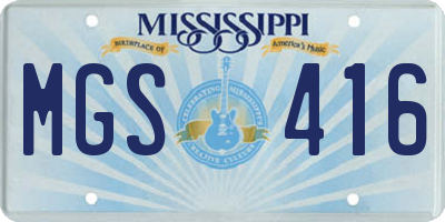 MS license plate MGS416