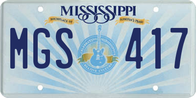 MS license plate MGS417