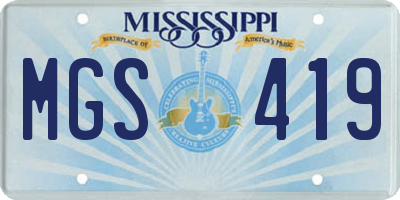MS license plate MGS419