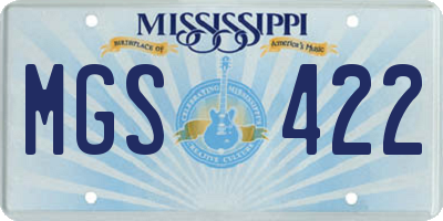 MS license plate MGS422