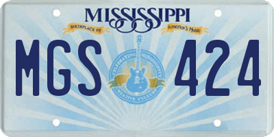 MS license plate MGS424