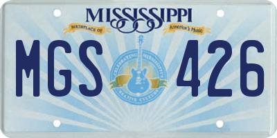 MS license plate MGS426