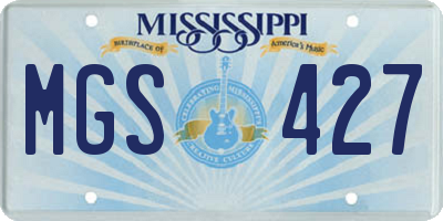MS license plate MGS427