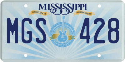 MS license plate MGS428