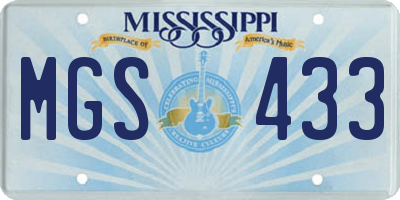MS license plate MGS433