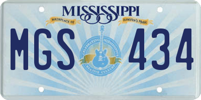 MS license plate MGS434