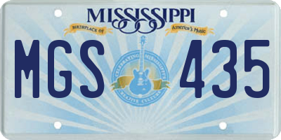 MS license plate MGS435