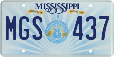 MS license plate MGS437