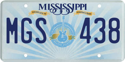 MS license plate MGS438