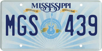 MS license plate MGS439