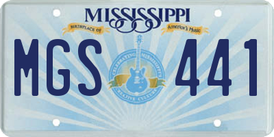 MS license plate MGS441