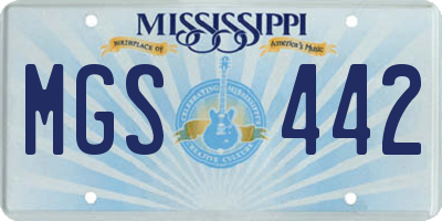 MS license plate MGS442